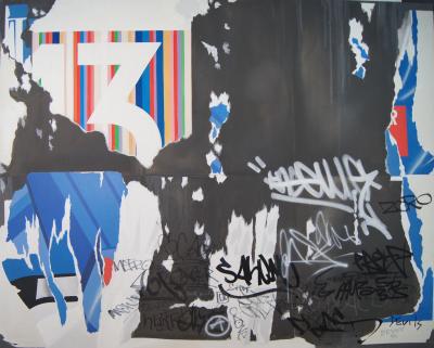 Mauer-Werke: Warten auf den Plakatmann, 1990, Acryl auf leinwand, 160 x 200 cm