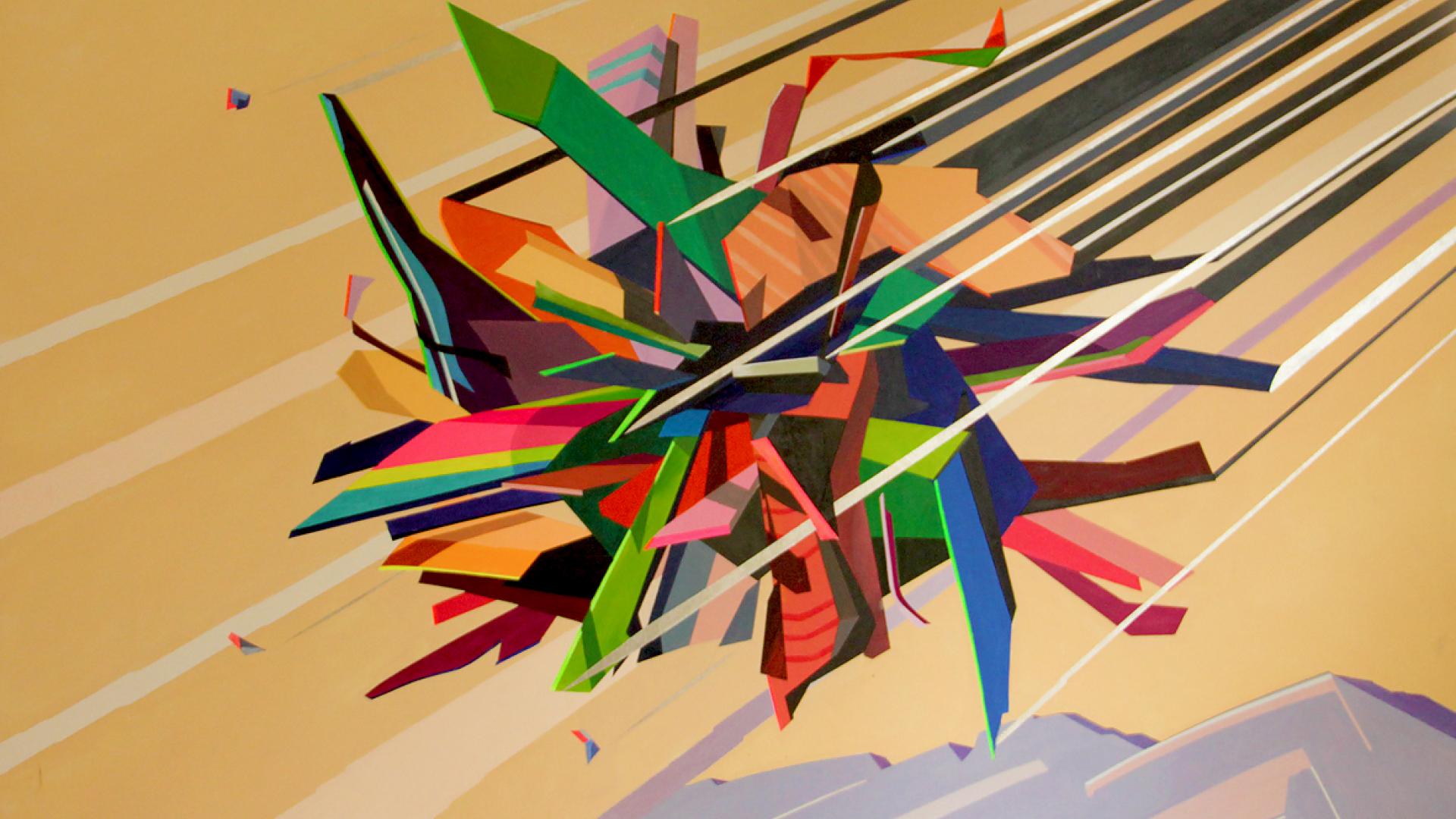 Gruß aus dem All, 2012, Acryl auf Leinwand, 140 x 180 cm
