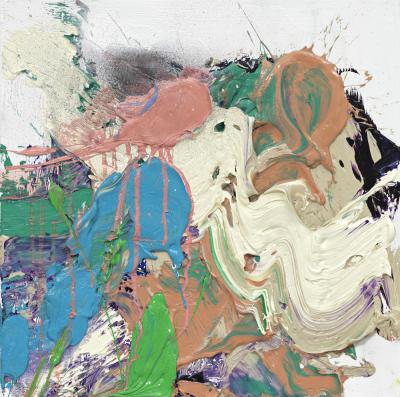 Sebastian Heiner, Nothing but Colors - No 007, 2020, Öl auf Leinwand, 40 x 40 cm