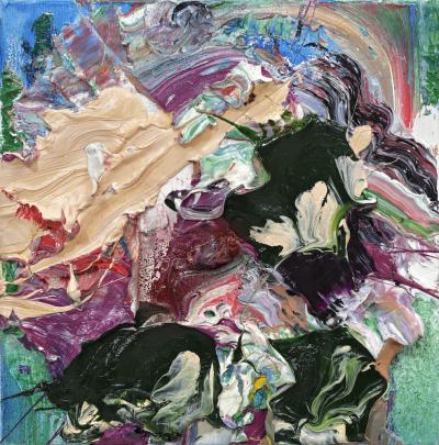 Sebastian Heiner, Nothing but Colors - No 009, 2020, Öl auf Leinwand, 30 x 30 cm