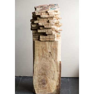 Albrecht Klink, Alles Meins, 2020, Birkenholz, Print, 100 cm x 35 x 35 cm