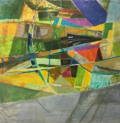 Michael Straub, Napoleon schenkt  den  Schweizern  den Mond, 2016, Öl auf Leinwand, 170 x 170 cm