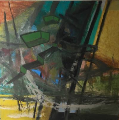 Michael Straub, Solid Facts, 2016, Öl auf Leinwand, 130 x 130 cm