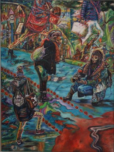 Street Life, 2017, Öl auf Leinwand, 100 x 75 cm