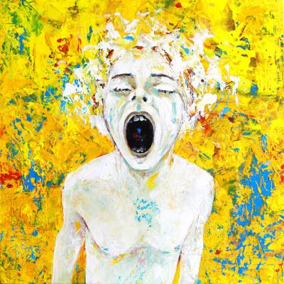 Der Schrei (5), 2022, Acryl auf Leinwand, 60 x 60 cm