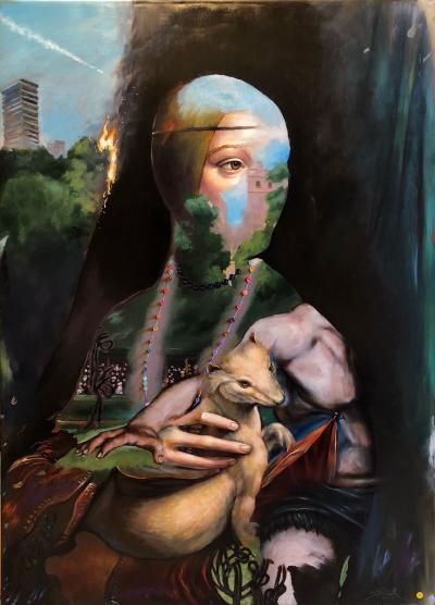 The Pedestal, 2025, Öl auf Leinwand, 140 x 100 cm