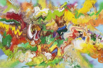 Crosscurrents / Gegenströmungen, 2026, Öl auf Leinwand, 130 x 200cm