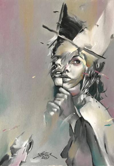 Elliott Sailors, 2019 Öl auf Papier auf Holz, 29,7 x 42 cm