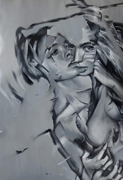 Roxy Horner "Self-love", 2014 Öl auf Papier auf Aludibond, 29,7 x 42 cm