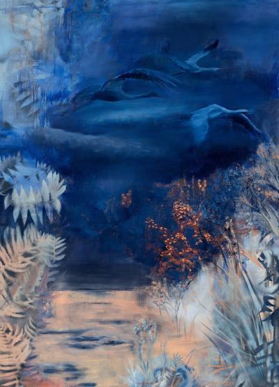 Beerenhöhe, 2025, Öl auf Leinwand, 210 x 160 cm