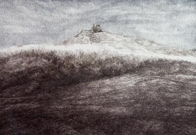 Blick, 2025, Tinte auf Papier, 35 x 50 cm