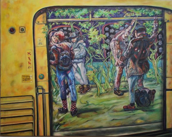 Sokuntevy Oeur, Passing City Study, 2017, Öl auf Leinwand, 80 x 100 cm