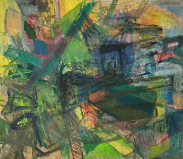 Michael Straub, Zu groß für seinen Käfig, 2016, Öl auf Leinwand, 130 x 160 cm