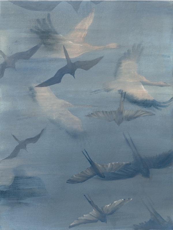 Flow, 2020, Öl auf Papier, 48 x 36 cm