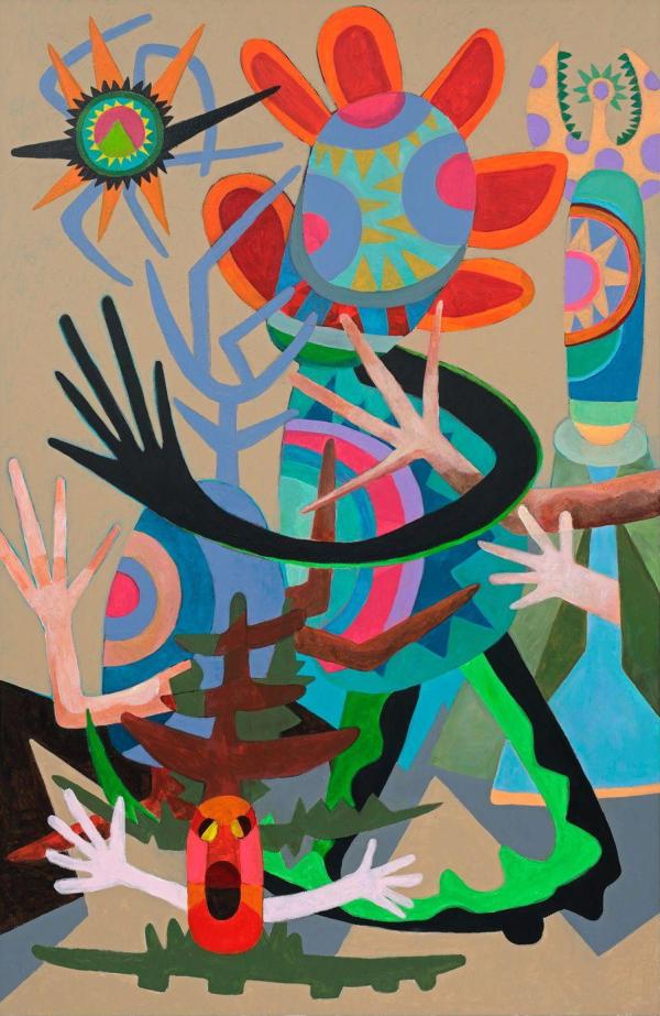 Dessert Hunters, 2025, Acryl auf Leinwand, 200 x 130 cm