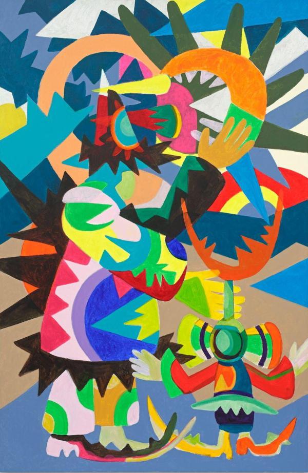 The Kiss, 2025, Acryl auf Leinwand, 200 x 130 cm