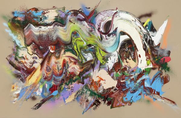 Silent Collision, 2026, Öl auf Leinwand, 130 x 200 cm