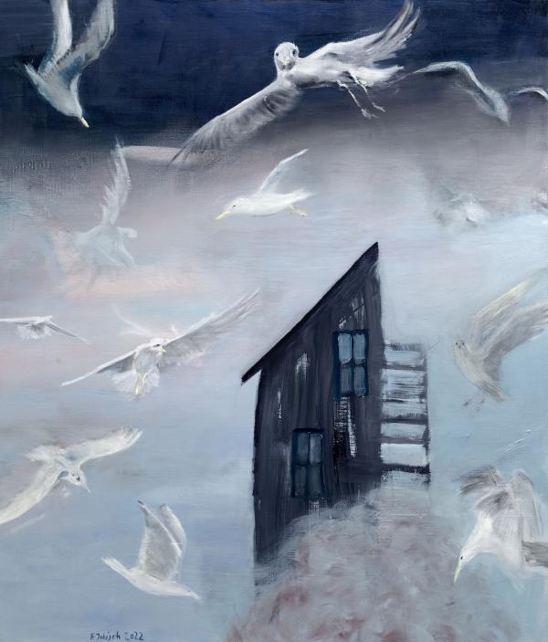 In der Schwebe, 2022, Öl auf Leinwand, 140 x 120 cm