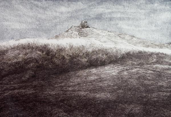 Blick, 2025, Tinte auf Papier, 35 x 50 cm