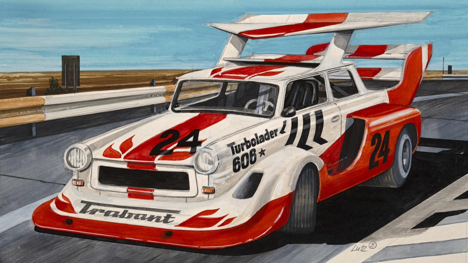 Turbolader 606, 1975, Aquarell, Pastell auf Papier