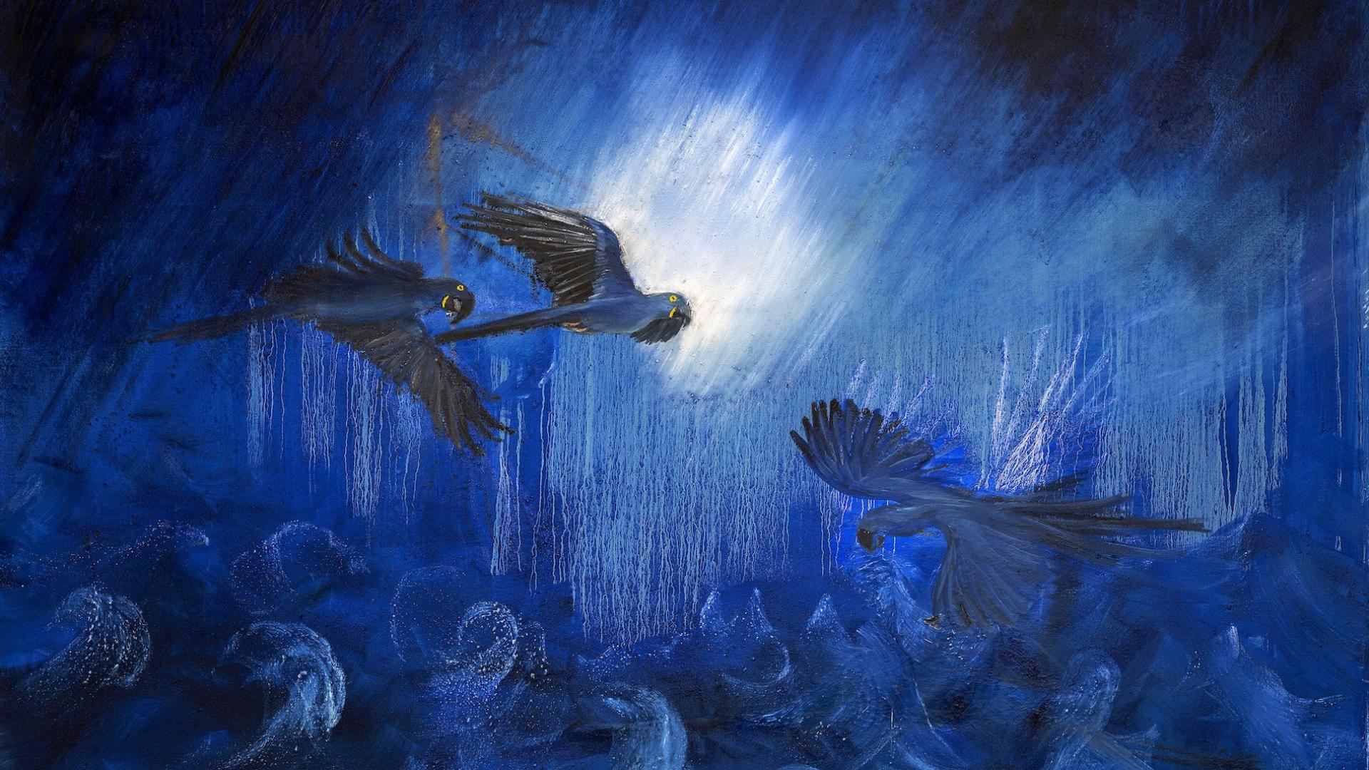 ORAGE EN BLEU, 2024, Öl auf Leinwand, 120 x 160 cm